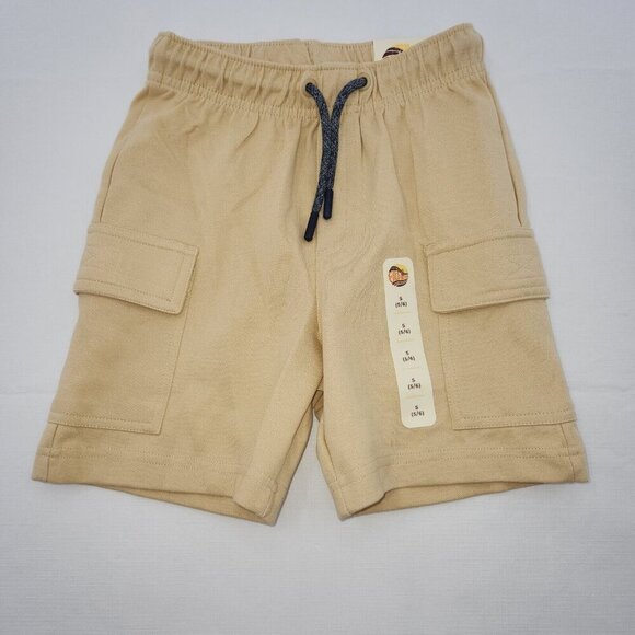 C&C California Pull On Cargo Shorts, Boys Size Small 5/6 Tan Drawstring - Picture 1 of 3
